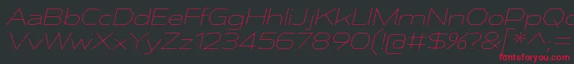 Шрифт AthabascaExElIt – красные шрифты на чёрном фоне