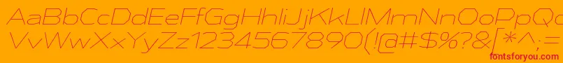 AthabascaExElIt Font – Red Fonts on Orange Background