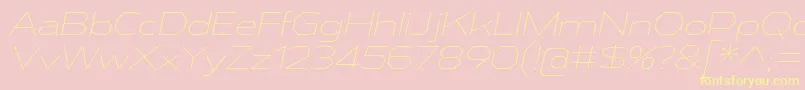 AthabascaExElIt Font – Yellow Fonts on Pink Background