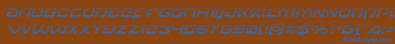 Gunrunnergradital Font – Blue Fonts on Brown Background
