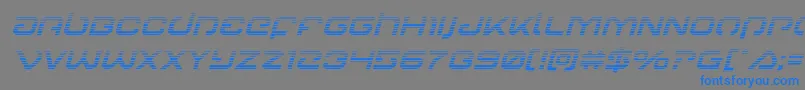 Gunrunnergradital Font – Blue Fonts on Gray Background