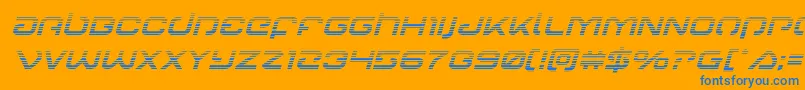 Gunrunnergradital Font – Blue Fonts on Orange Background