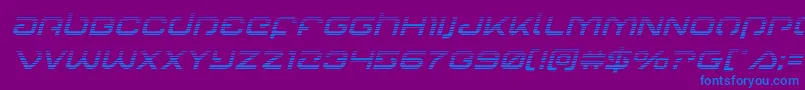 フォントGunrunnergradital – 紫色の背景に青い文字