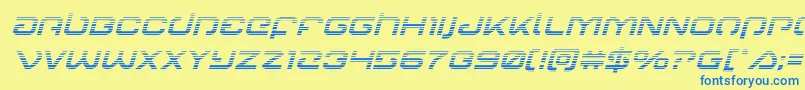 Gunrunnergradital Font – Blue Fonts on Yellow Background
