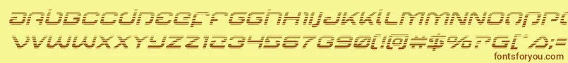 Gunrunnergradital-fontti – ruskeat fontit keltaisella taustalla