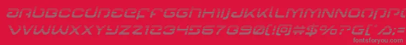 フォントGunrunnergradital – 赤い背景に灰色の文字