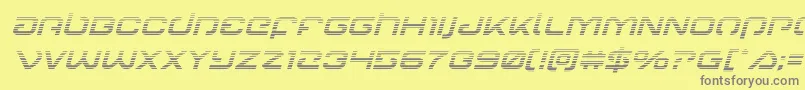 Gunrunnergradital-fontti – harmaat kirjasimet keltaisella taustalla
