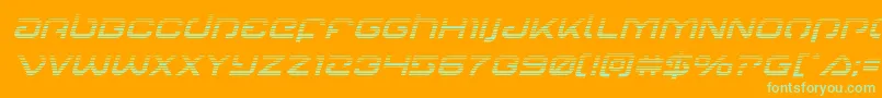 Шрифт Gunrunnergradital – зелёные шрифты на оранжевом фоне