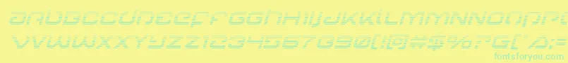 Gunrunnergradital Font – Green Fonts on Yellow Background