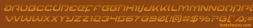 Gunrunnergradital-fontti – oranssit fontit ruskealla taustalla