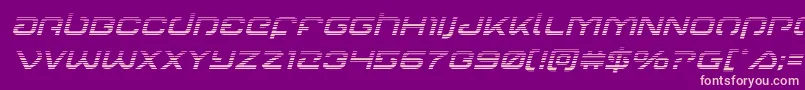 Gunrunnergradital-fontti – vaaleanpunaiset fontit violetilla taustalla
