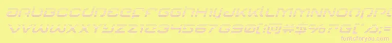 Gunrunnergradital-fontti – vaaleanpunaiset fontit keltaisella taustalla
