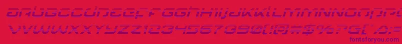 Gunrunnergradital-Schriftart – Violette Schriften auf rotem Hintergrund