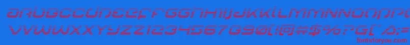 Gunrunnergradital Font – Red Fonts on Blue Background