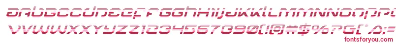 フォントGunrunnergradital – 白い背景に赤い文字