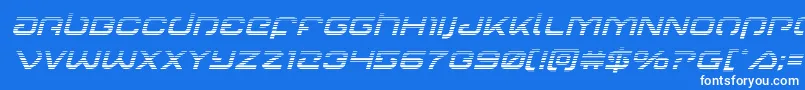 Шрифт Gunrunnergradital – белые шрифты на синем фоне