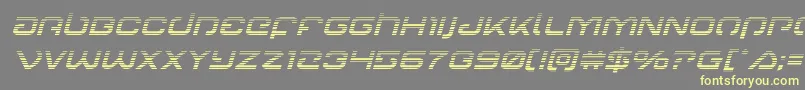 Gunrunnergradital-fontti – keltaiset fontit harmaalla taustalla