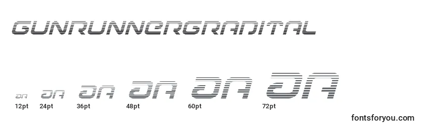 Размеры шрифта Gunrunnergradital
