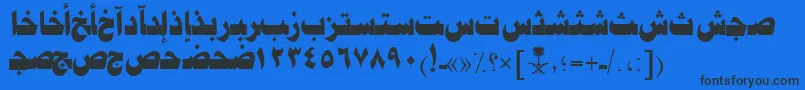 AymJeddahSUNormal. Font – Black Fonts on Blue Background