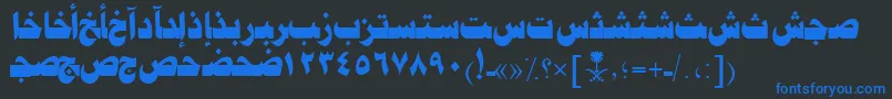 AymJeddahSUNormal. Font – Blue Fonts on Black Background