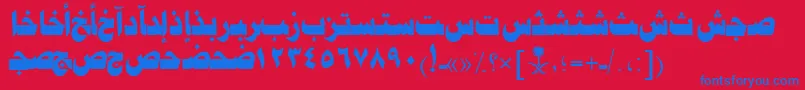 AymJeddahSUNormal. Font – Blue Fonts on Red Background