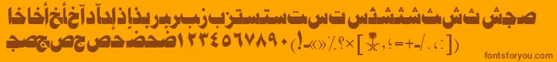 AymJeddahSUNormal. Font – Brown Fonts on Orange Background