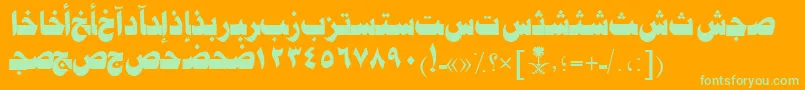 AymJeddahSUNormal. Font – Green Fonts on Orange Background
