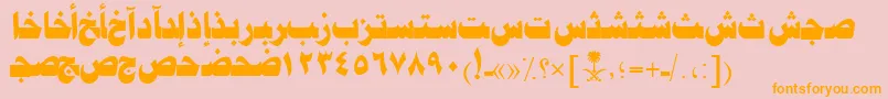 AymJeddahSUNormal. Font – Orange Fonts on Pink Background