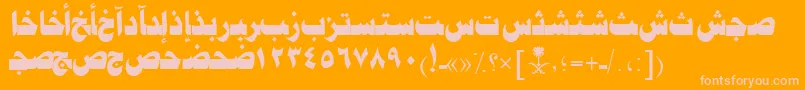 AymJeddahSUNormal. Font – Pink Fonts on Orange Background