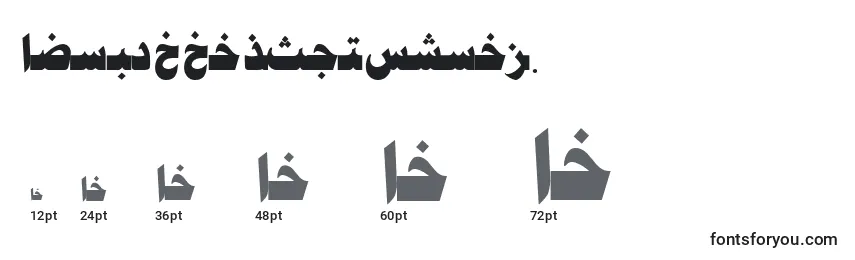 Размеры шрифта AymJeddahSUNormal.