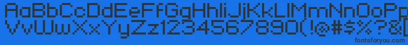 Pixelfj8pt1 Font – Black Fonts on Blue Background