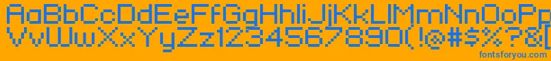 Pixelfj8pt1 Font – Blue Fonts on Orange Background