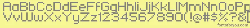 フォントPixelfj8pt1 – 黄色の背景に灰色の文字