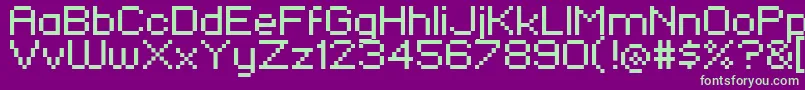 Pixelfj8pt1 Font – Green Fonts on Purple Background