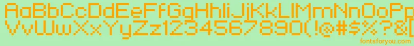 Pixelfj8pt1 Font – Orange Fonts on Green Background