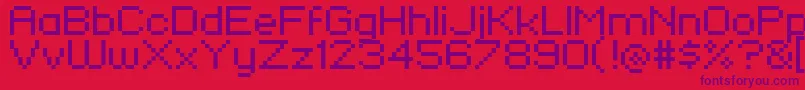 fuente Pixelfj8pt1 – Fuentes Moradas Sobre Fondo Rojo