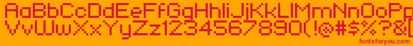 Pixelfj8pt1 Font – Red Fonts on Orange Background