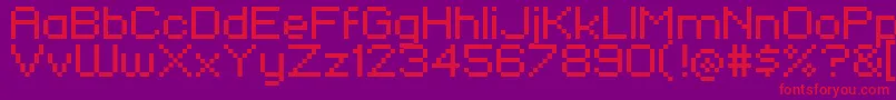 Pixelfj8pt1-Schriftart – Rote Schriften auf violettem Hintergrund