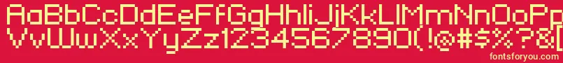 Pixelfj8pt1 Font – Yellow Fonts on Red Background
