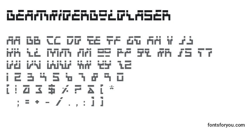 A fonte BeamRiderBoldLaser – alfabeto, números, caracteres especiais