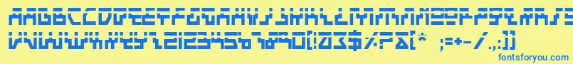 BeamRiderBoldLaser Font – Blue Fonts on Yellow Background