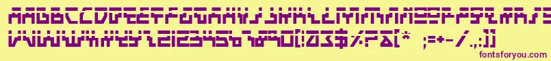 BeamRiderBoldLaser Font – Purple Fonts on Yellow Background