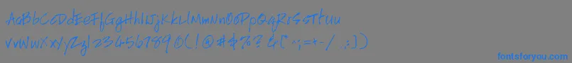 HandscriptuprightRegular Font – Blue Fonts on Gray Background