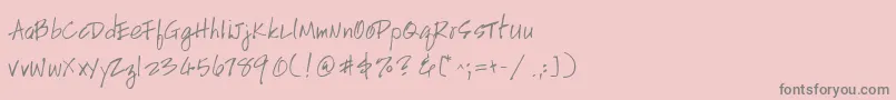 フォントHandscriptuprightRegular – ピンクの背景に灰色の文字