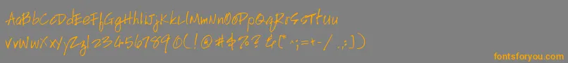 HandscriptuprightRegular Font – Orange Fonts on Gray Background