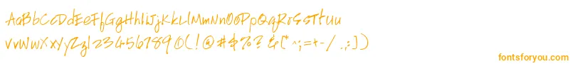 フォントHandscriptuprightRegular – 白い背景にオレンジのフォント