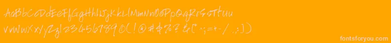 HandscriptuprightRegular Font – Pink Fonts on Orange Background