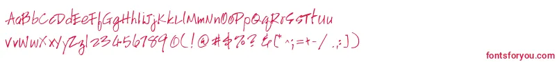 フォントHandscriptuprightRegular – 赤い文字