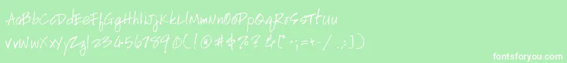 HandscriptuprightRegular Font – White Fonts on Green Background