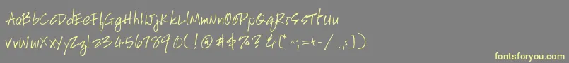 HandscriptuprightRegular Font – Yellow Fonts on Gray Background